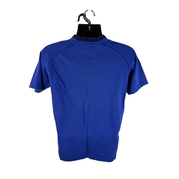 Vintage Polo Sport Ralph Lauren V Neck Tee Spellout Size Medium Blue - Picture 2 of 8